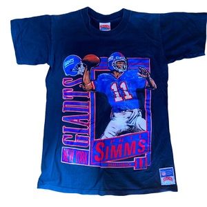 Vintage 80s Phil Simms Nutmeg Giants T-Shirt Med